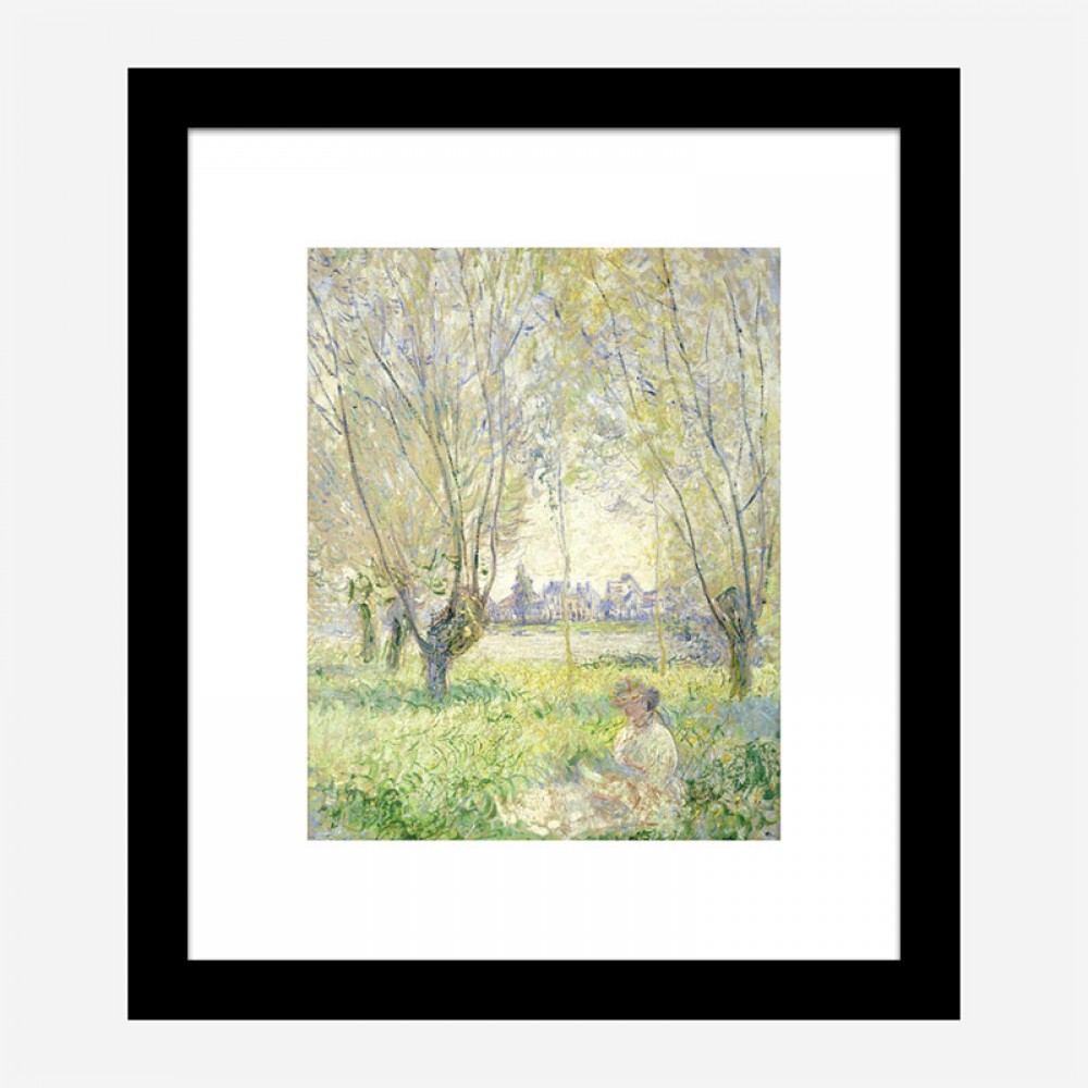 Woman Seated Under The Willows By Claude Monet Art Print