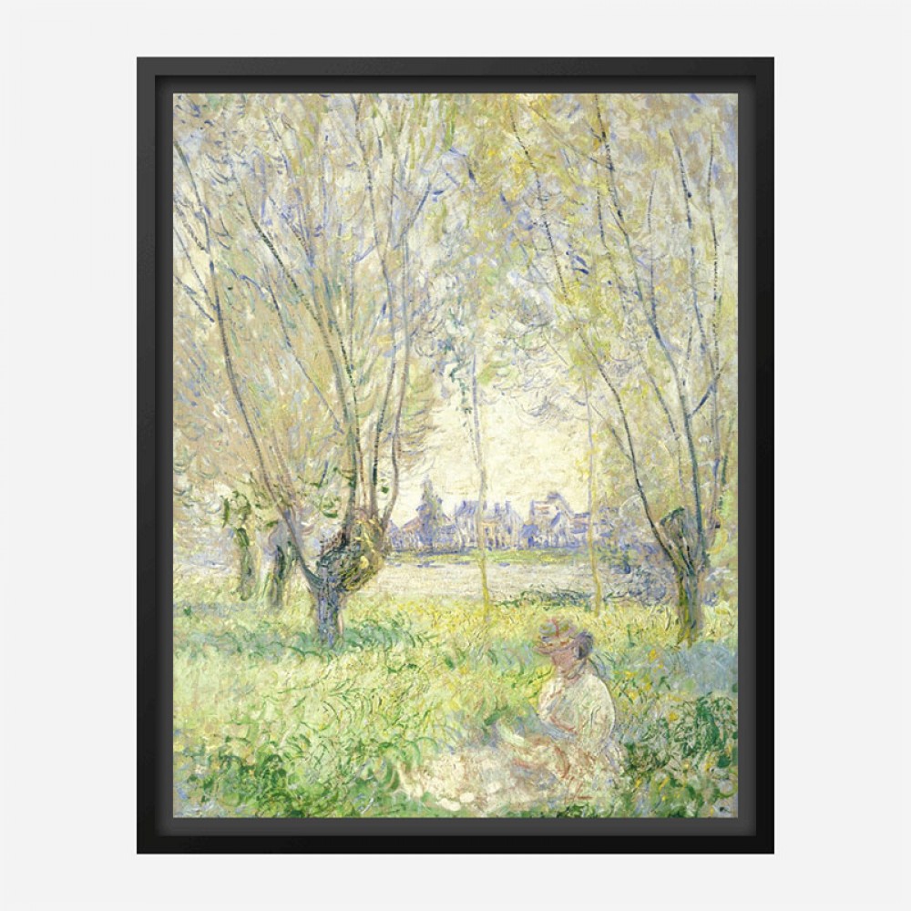 Woman Seated Under The Willows By Claude Monet Art Print