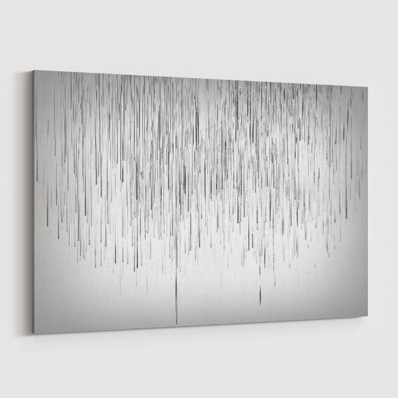 Large Wall Art Black White Silver Glitter Abstract Painting Modern