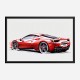 Red Ferrari 458 Sketch Wall Art