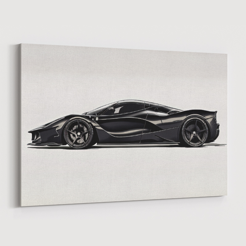 LaFerrari Black Sketch Wall Art