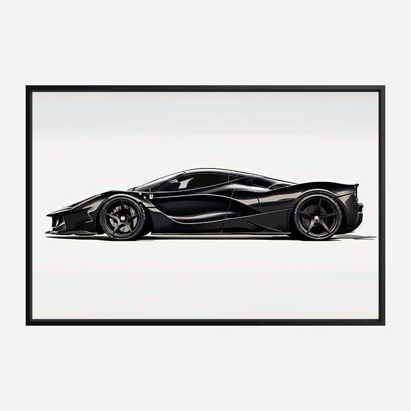 LaFerrari Black Sketch Wall Art