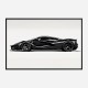 LaFerrari Black Sketch Wall Art