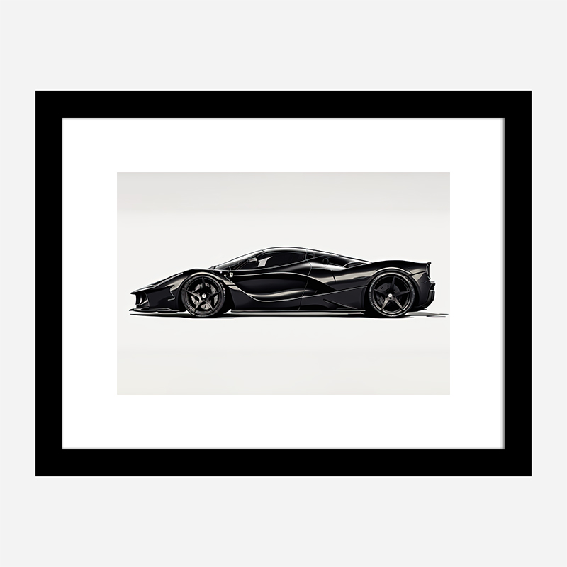 LaFerrari Black Sketch Wall Art