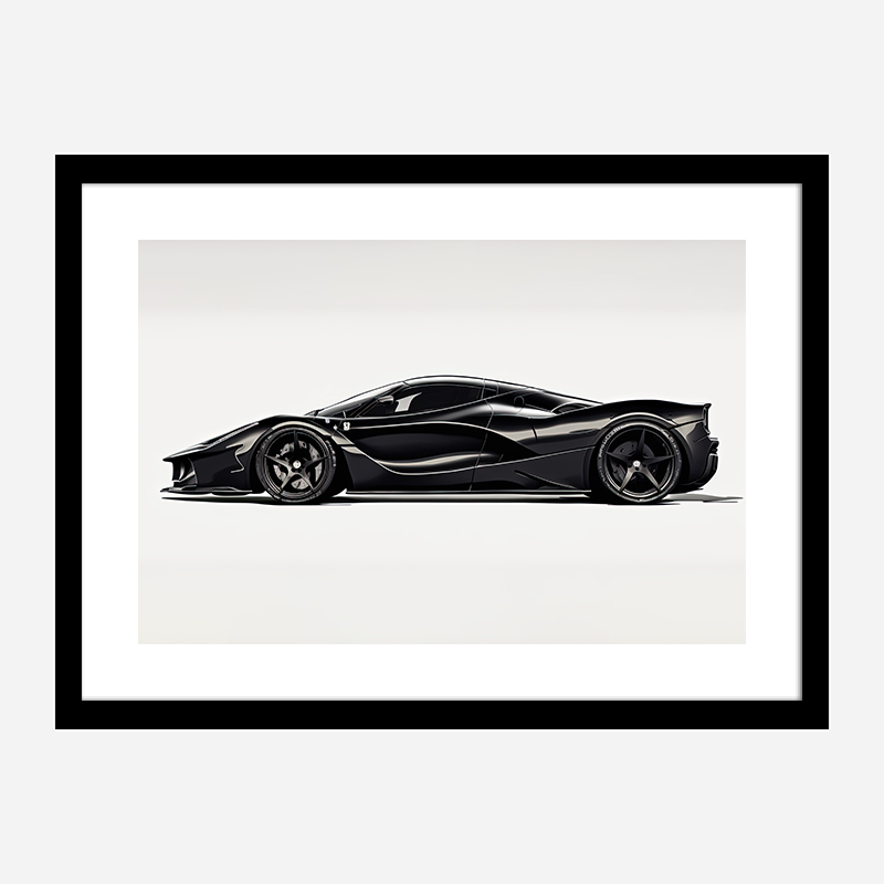 LaFerrari Black Sketch Wall Art