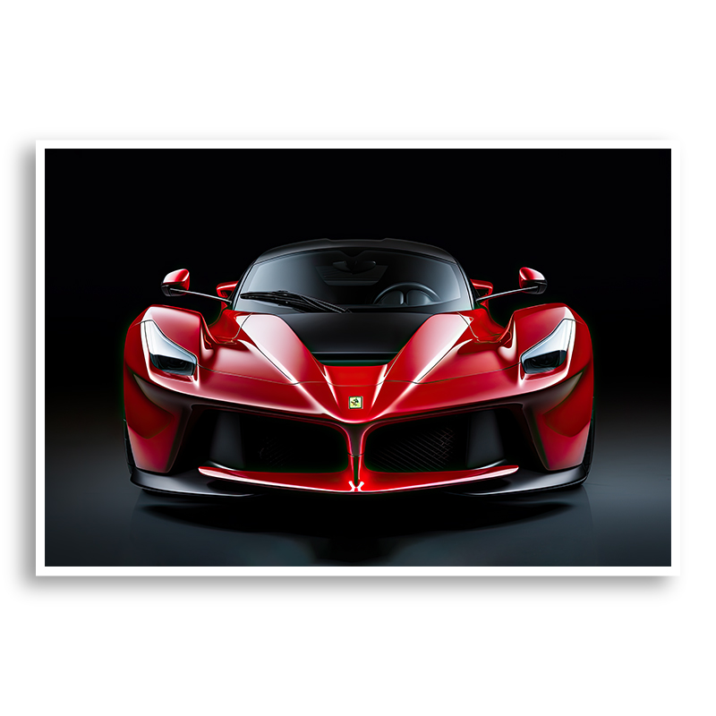 Ferrari LaFerrari Red On Black Wall Art