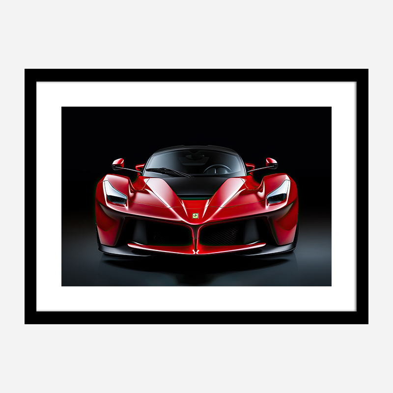 Ferrari LaFerrari Red On Black Wall Art