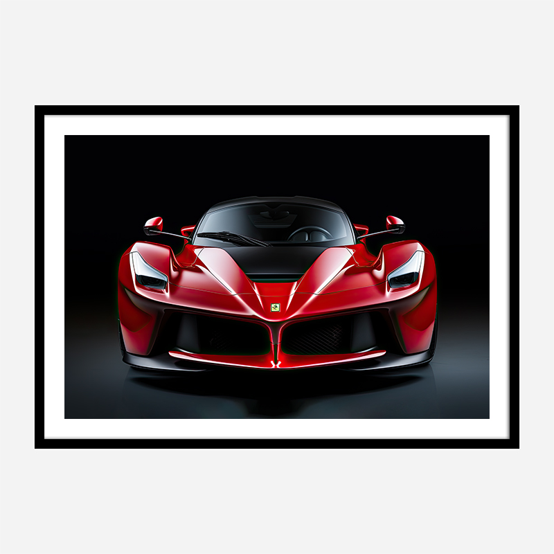 Ferrari LaFerrari Red On Black Wall Art