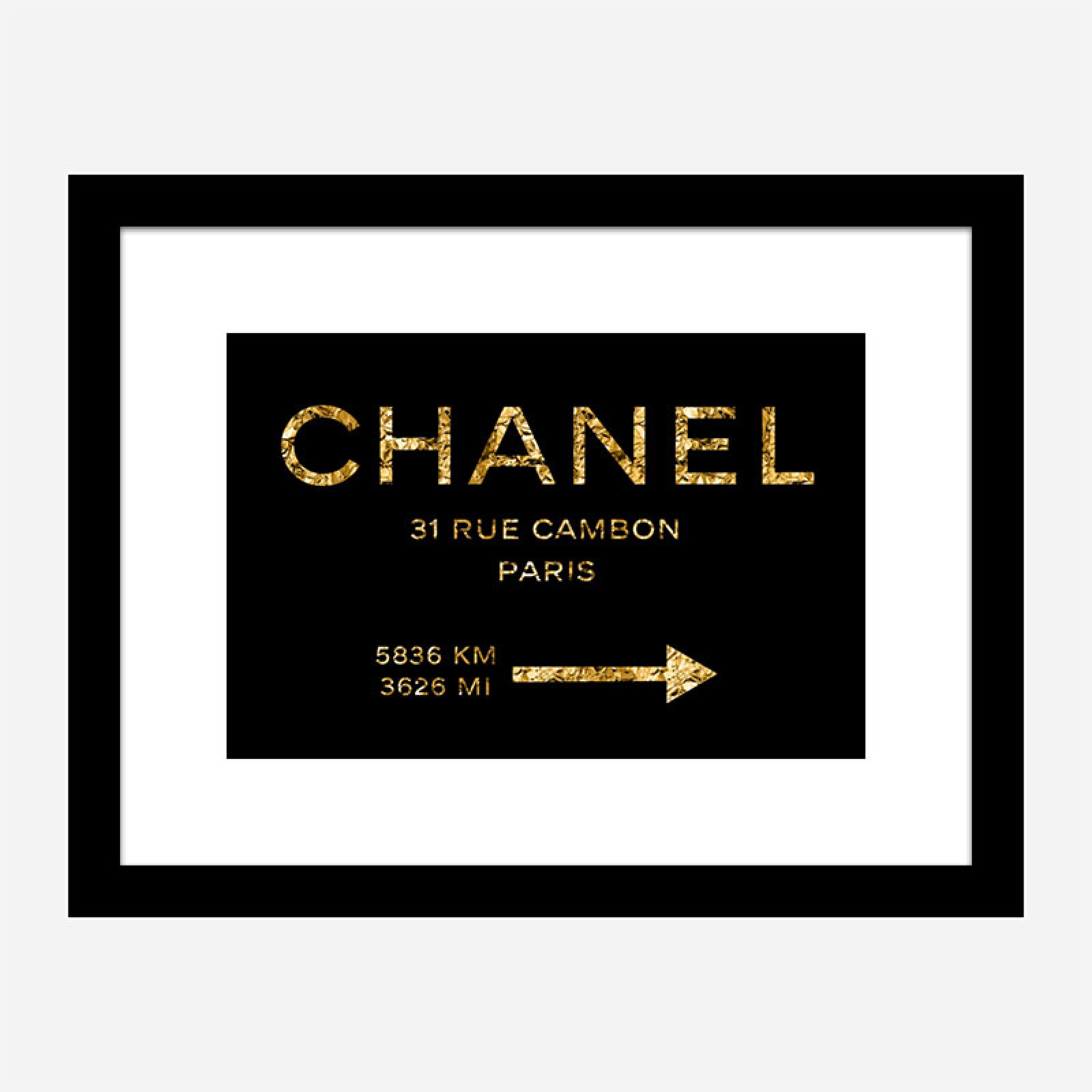 Chanel Rue Cambon Paris in Gold Wall Art