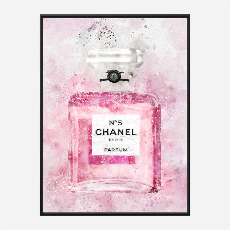 Canvas Wall Art Glam Perfume Chanel Pictures Wall Decor Pink
