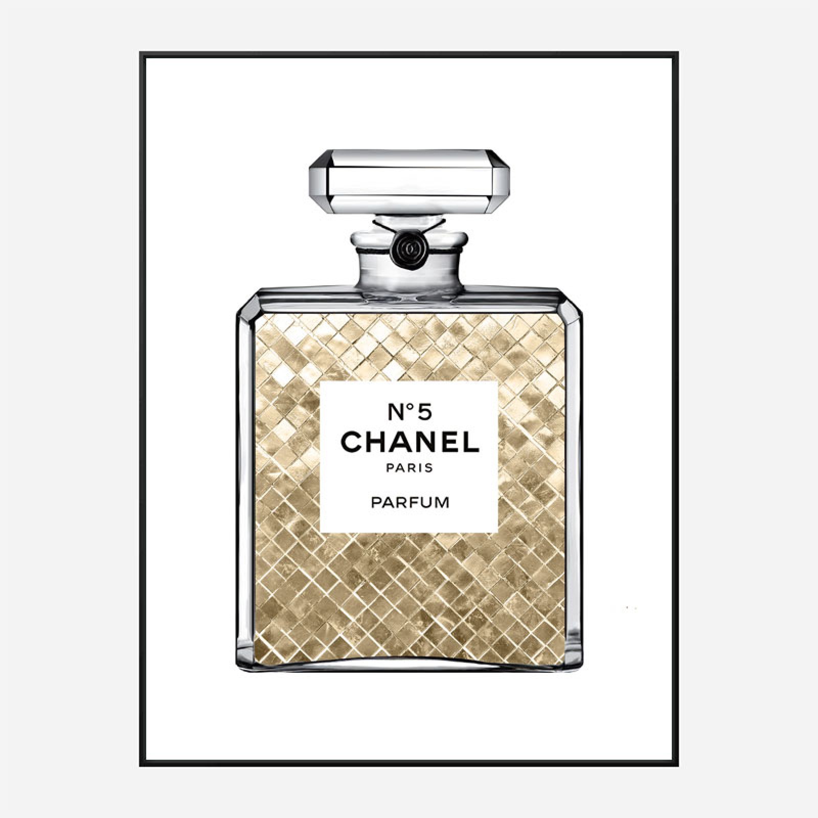 Champagne Gold in Chanel Perfume Art Print