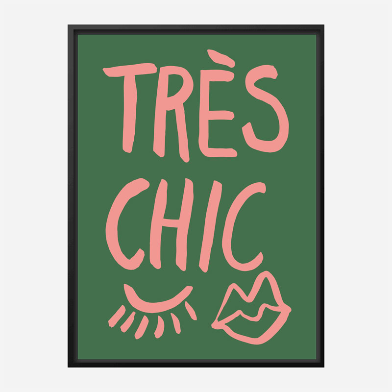 Tres Chic Green Wall Art Print