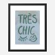 Tres Chic Blue Large Border Wall Art Print