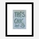 Tres Chic Blue Large Border Wall Art Print