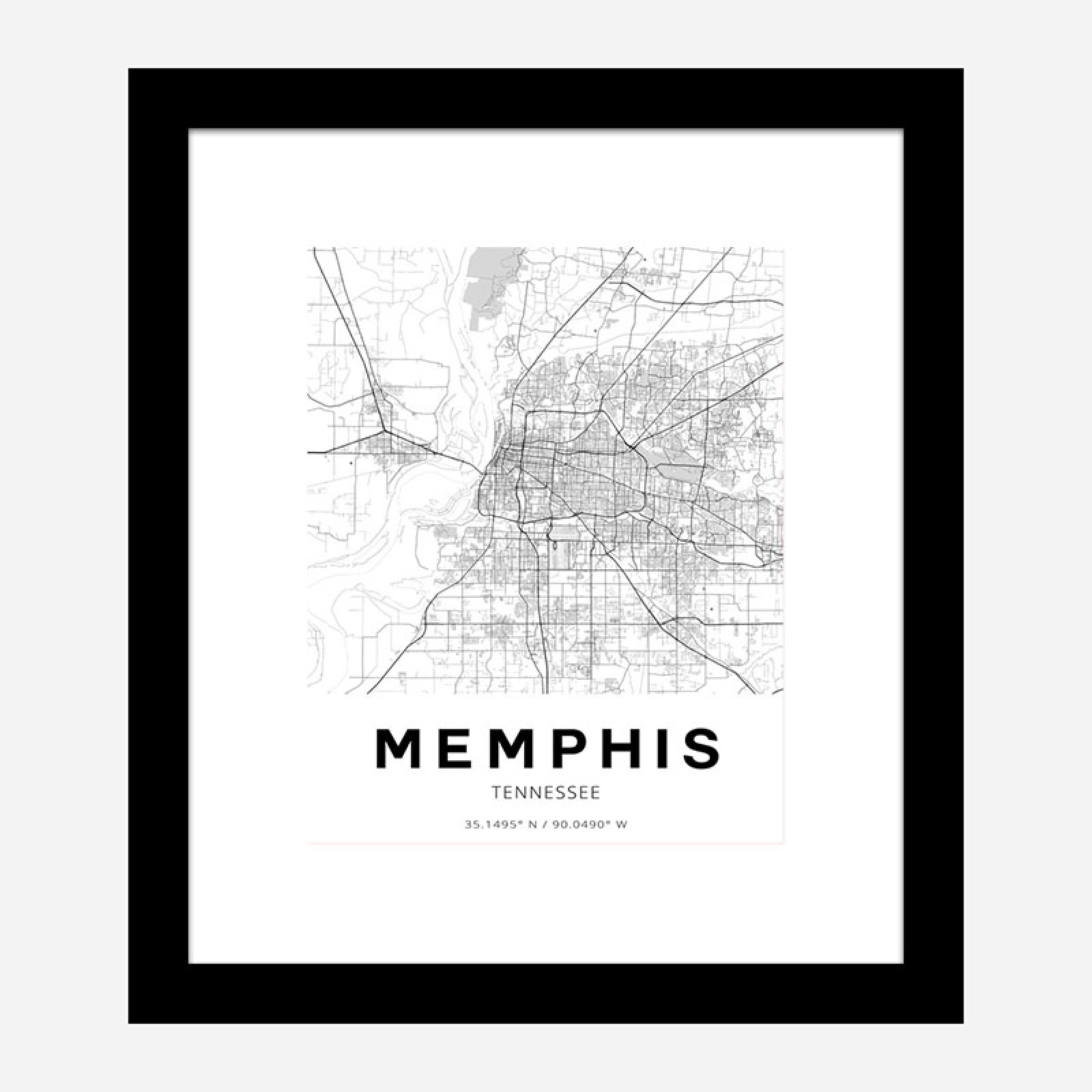 Memphis Tennessee City Map Art Print