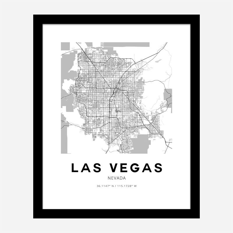 Las Vegas Nevada City Street Map Minimalist Black and White Series Greeting  Card by Design Turnpike