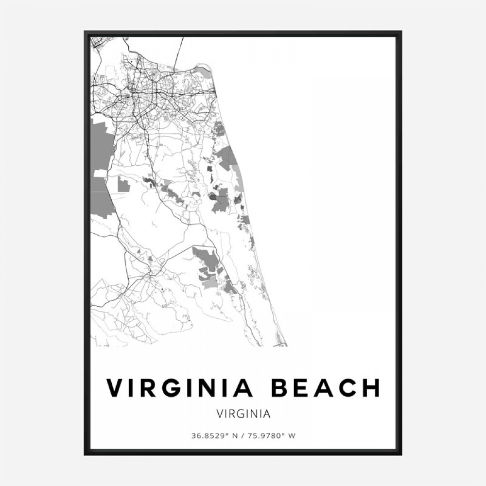 Virginia Beach Virginia City Map Art Print