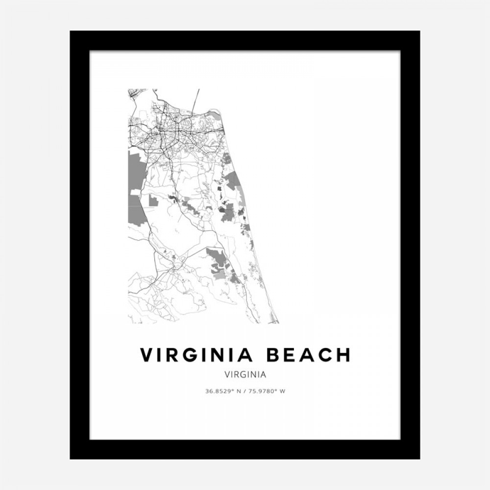 Virginia Beach Virginia City Map Art Print