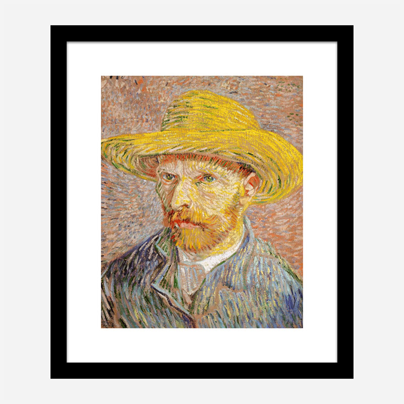 Self Portrait With A Straw Hat By Vincent Van Gogh Art Print