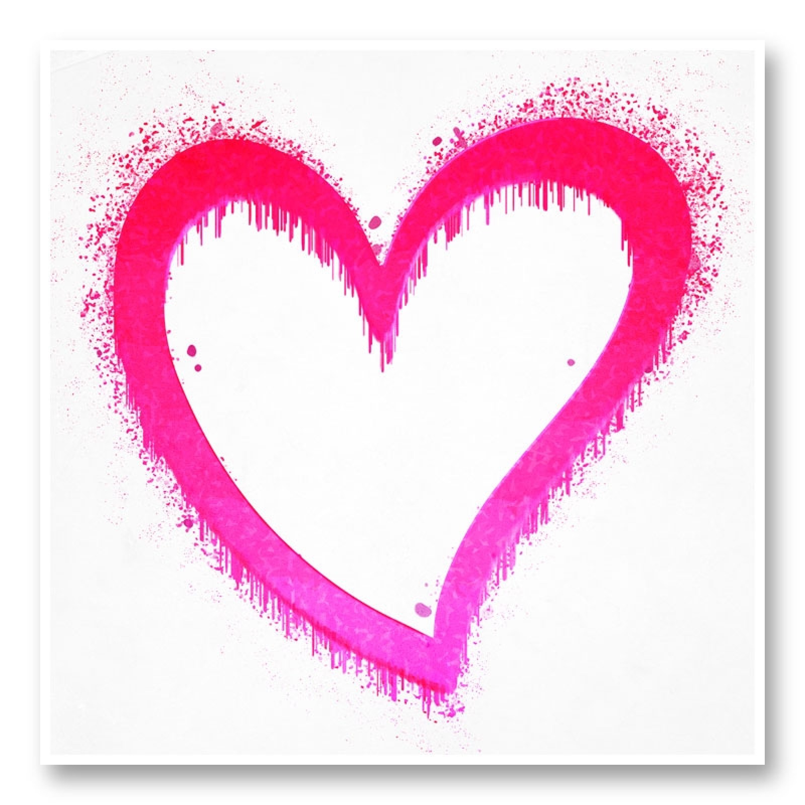 pink heart art print