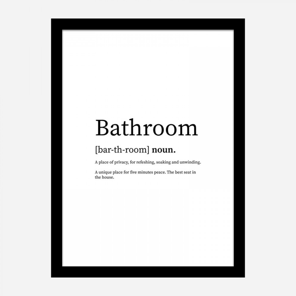 Bathroom Definition Typography Wall Art