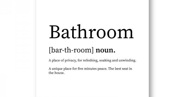 Bathroom Definition Typography Wall Art