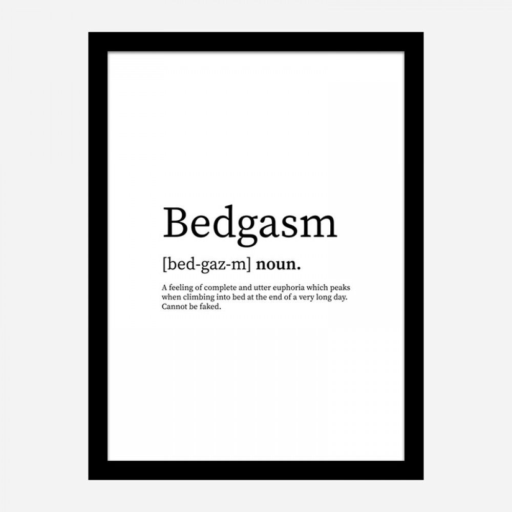 Bedgasam Definition Typography Wall Art