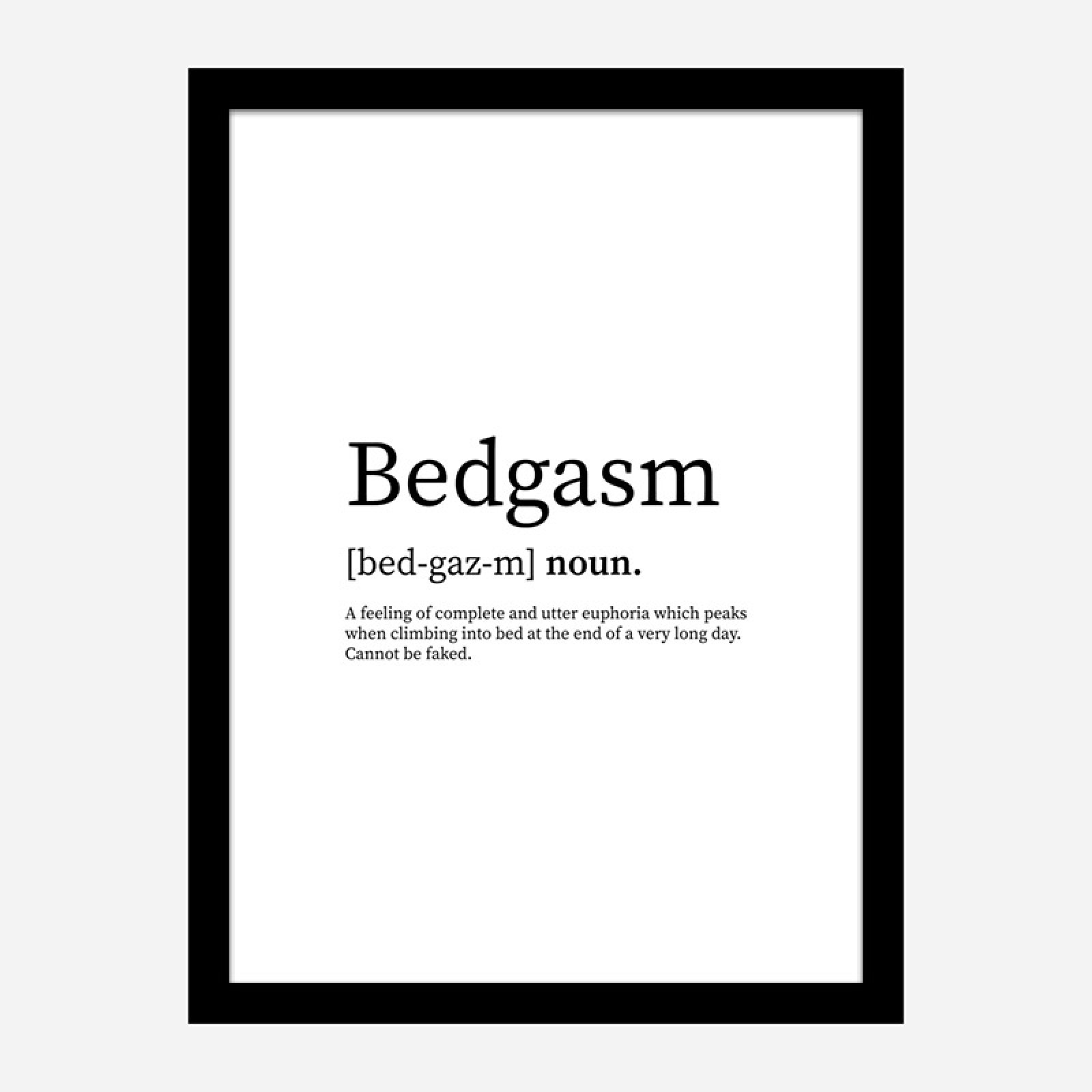 Bedgasam Definition Typography Wall Art