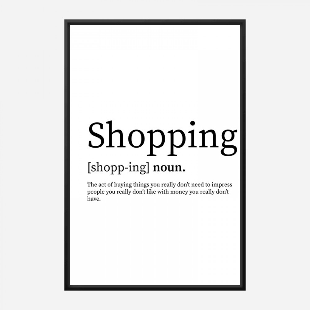 shopping-definition-typography-wall-art