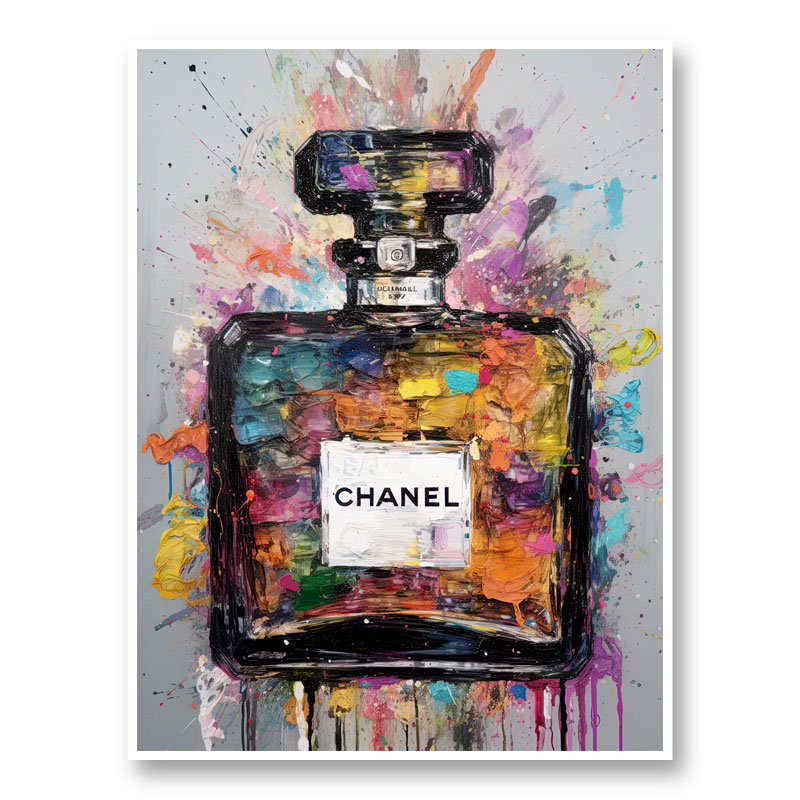 pop art painting of perfume bottles
