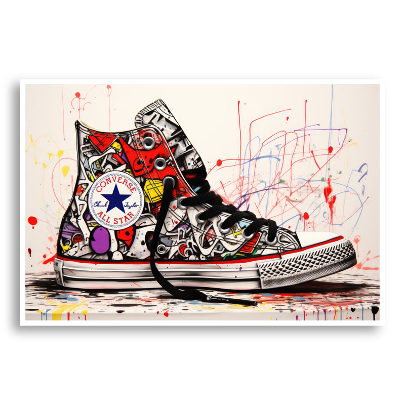 monster Bemiddelaar Herenhuis Converse Classics Sneakers Graffiti Style 1 Wall Art