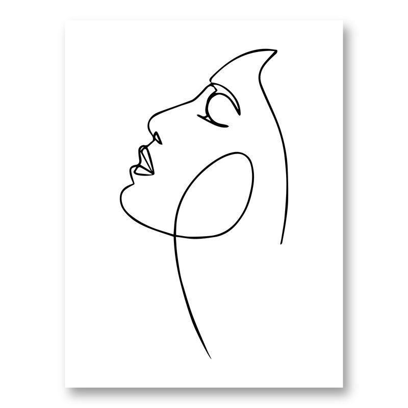 Line Art Women Face With Abstract Shapes. Continuous Art Abstract Face  Portrait Vector Illustration Royalty Free SVG, Cliparts, Vectors, and Stock  Illustration. Image 159156128.